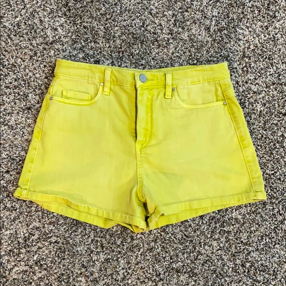 Lime green high waisted shorts